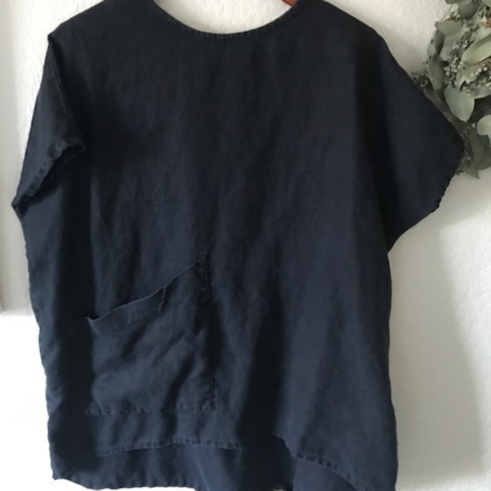 Elizabeth Suzann Harper Tunic Midweight linen blk